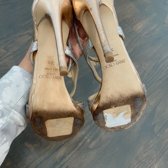 JIMMY CHOO
Marianne Strappy Crisscross Sandal, Gold - Picture 10 of 13